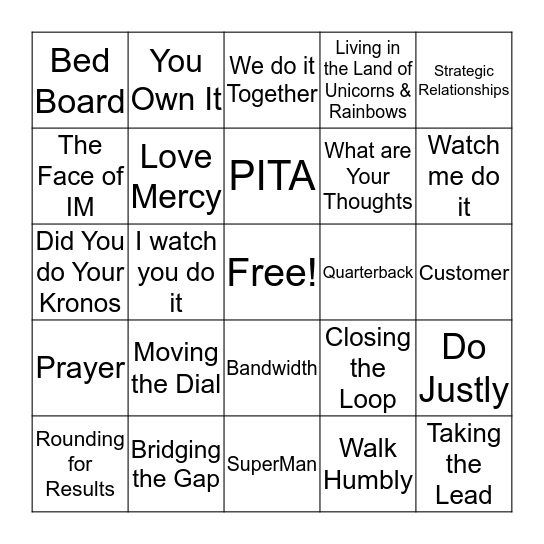 ~ Steve's Lingo Bingo ~ Bingo Card