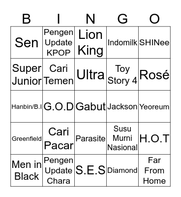 Bingonya Chuu! Bingo Card