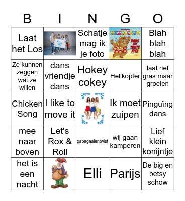 Muzikale Kinder Bingo Card