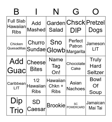 7-13 BINGO Card