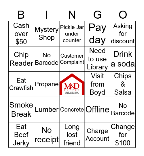 Gina's All Fired Up Bingo Card