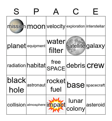 SPACE BINGO Card