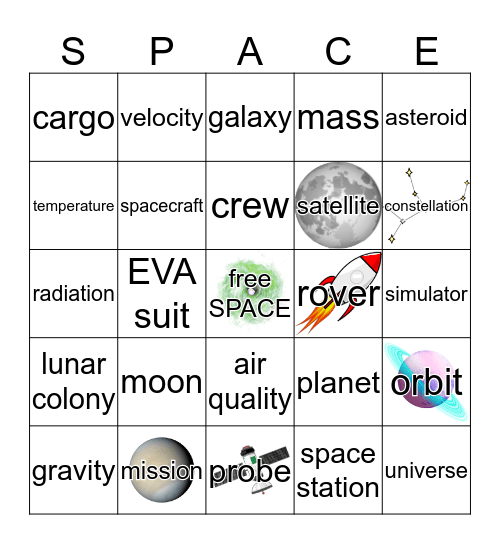 SPACE BINGO Card