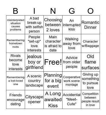 Hallmark Bingo Challenge  Bingo Card