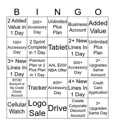 Sprint Bingo Card