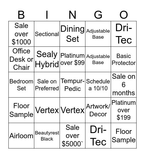Raymour Bingo Card