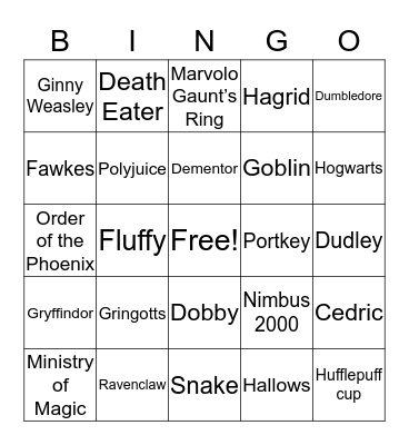 Tri-Wizard Tournament  Bingo Card