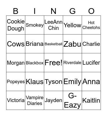 NEXUS BINGO!! Bingo Card
