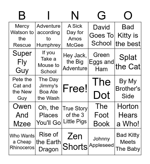 Library Fun Bingo Card