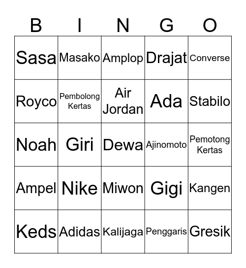 Aul. ♡  Bingo Card