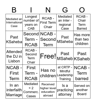 Get to Know Each Other BINGO Card