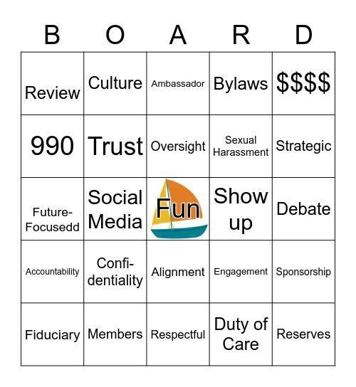Good Governance Bingo Card