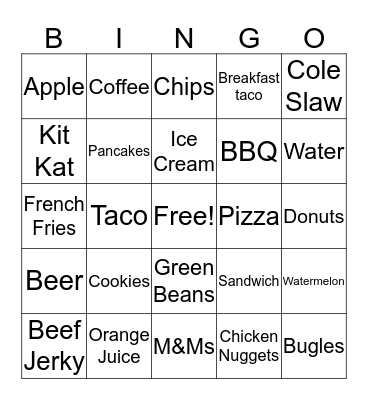 Road Trip Bingo Card