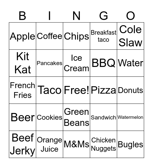 Road Trip Bingo Card