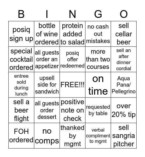 Cantwells Bingo Card