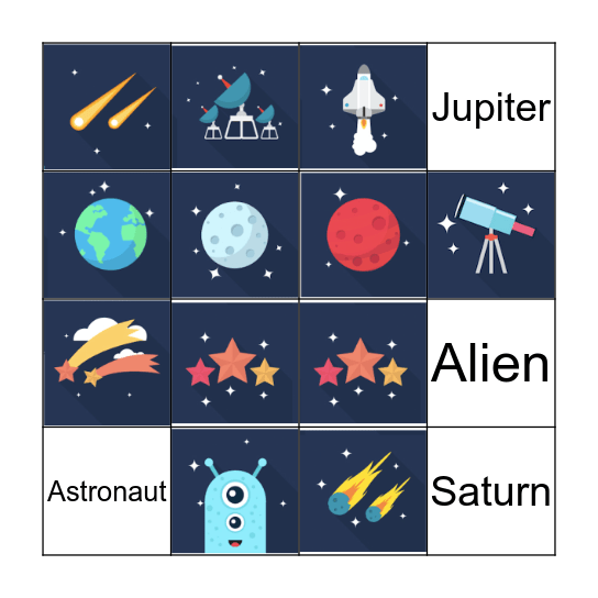 SPACE BINGO Card