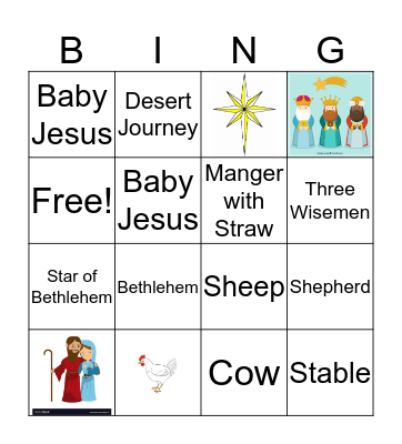 Nativity Bingo Card