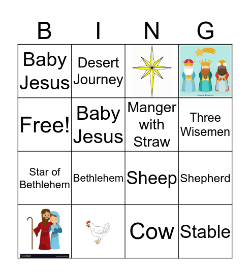 Nativity Bingo Card