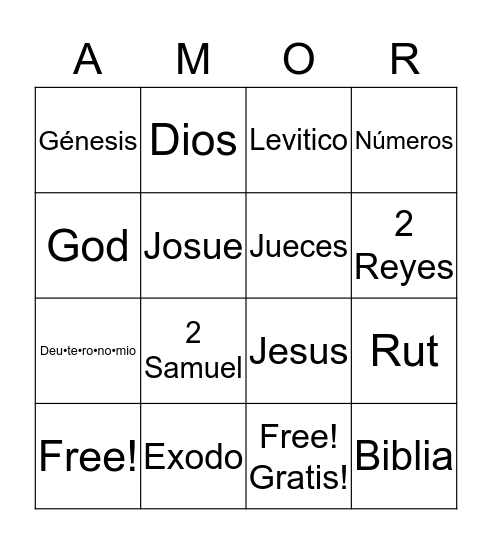 Libros de la Biblia  Bingo Card