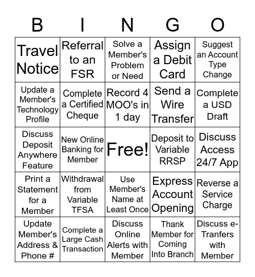 MSR Bingo Bonanza! Bingo Card