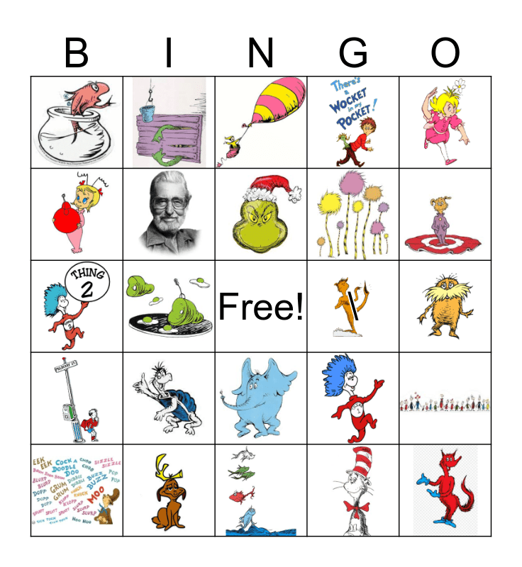 Dr. Seuss Bingo Card