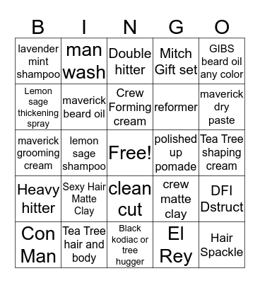 Product Bingo Card