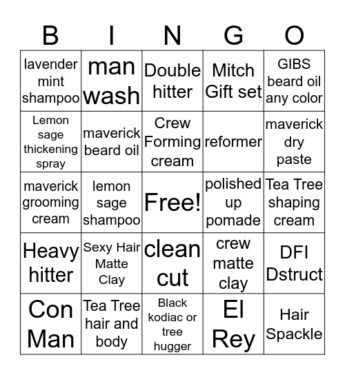 Product Bingo Card