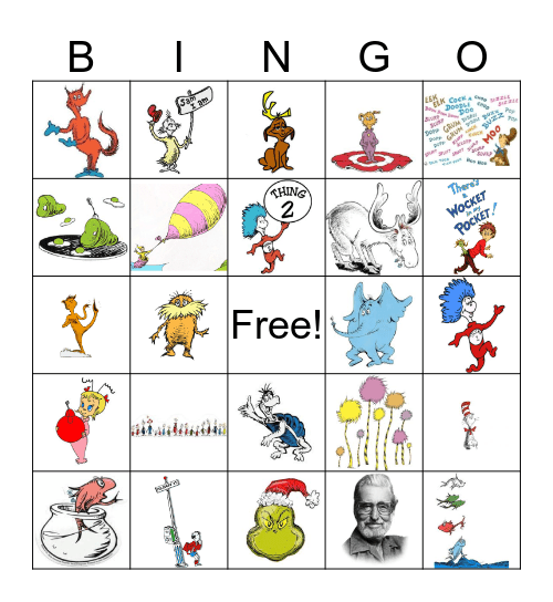 Dr. Seuss Bingo Card