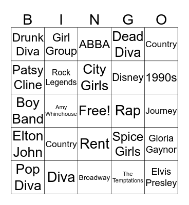 SINGO Bingo Card