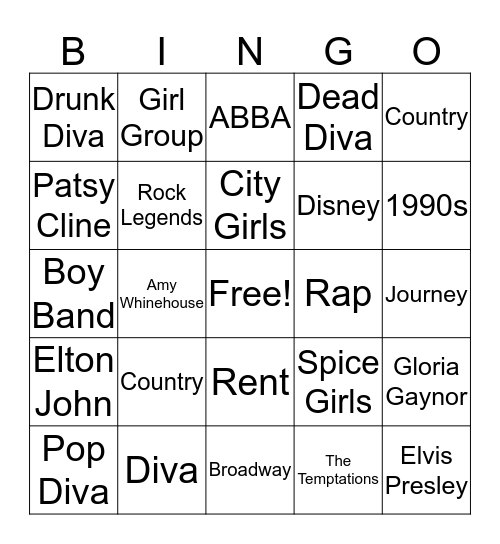 SINGO Bingo Card