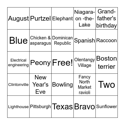 Belkis & Brandon Bingo! Bingo Card