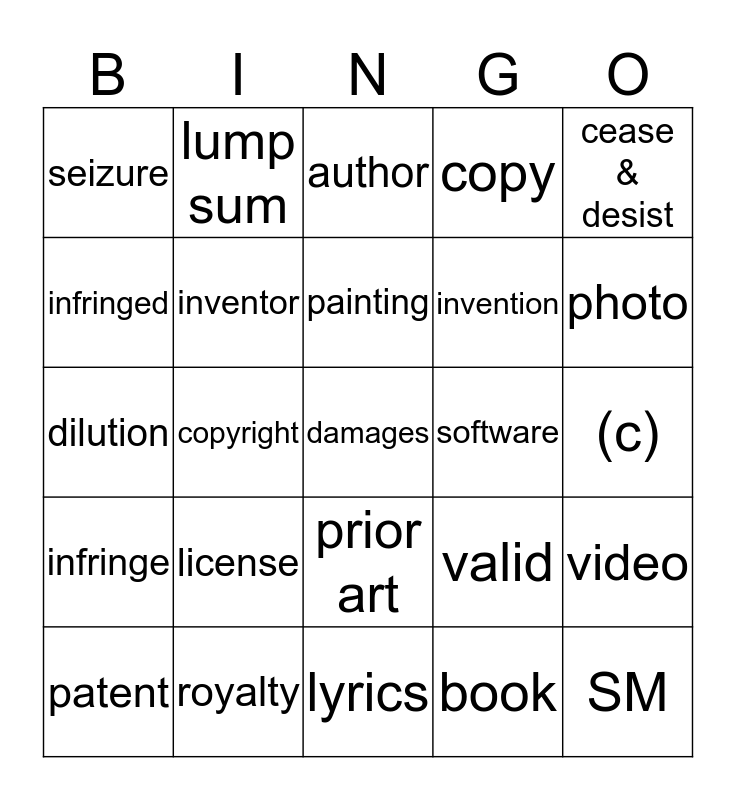 IP Bingo Card