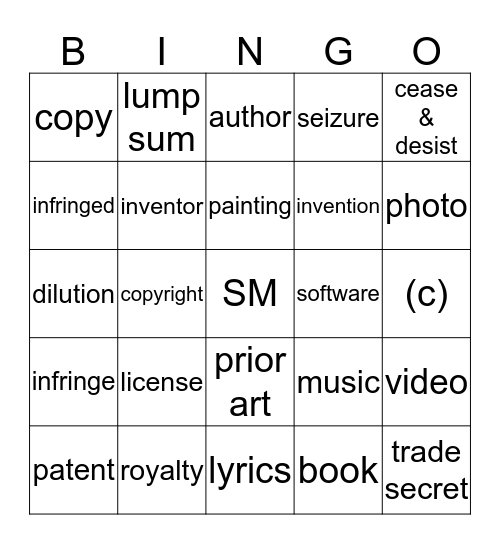 IP Bingo Card