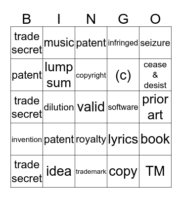 IP Bingo Card