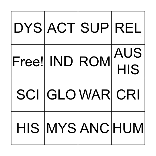 CHOOSE YOUR OWN ADVENTURE Bingo Card