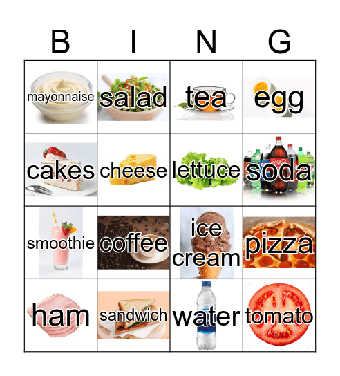 Let's go to the Cafe! Bingo Card