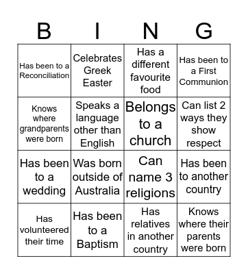 RE Bingo Card