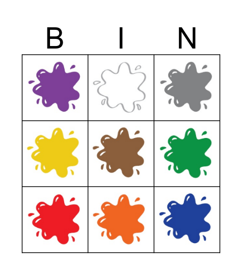 COLORS Bingo Card