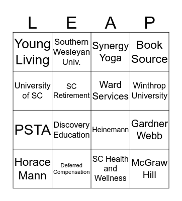 Professional Learning Conference Bingo Card