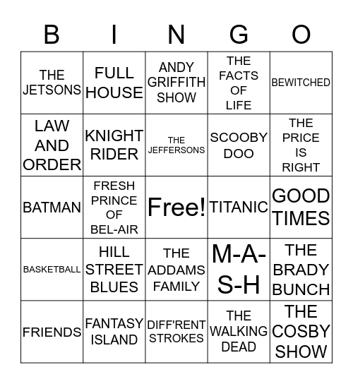 TV- MOVIEMY Bingo Card