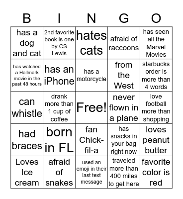 Lodge Summer Bingo Card