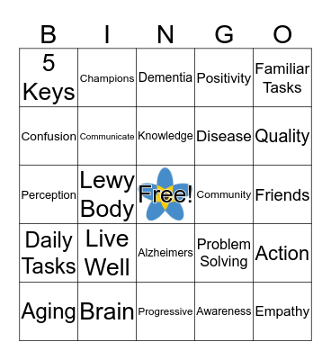 Dementia Friends Bingo  Bingo Card