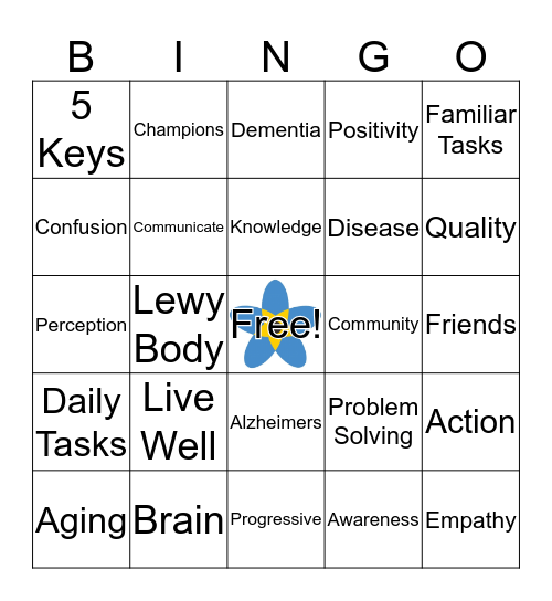 Dementia Friends Bingo  Bingo Card