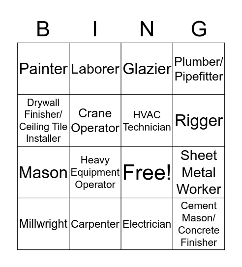Apprenticeship Programs Bingo Card