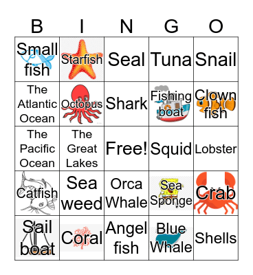 Underwater Bingo  Bingo Card