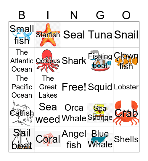 Underwater Bingo  Bingo Card