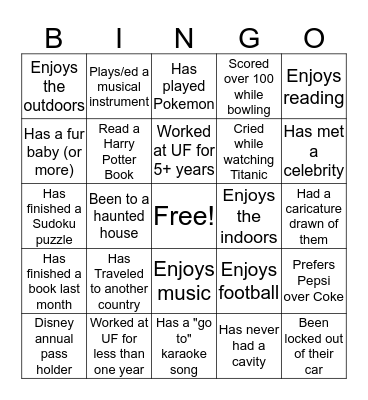 RLE Bingo Card