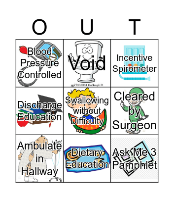 Carotid Surgery Bingo Card