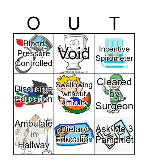 Carotid Surgery Bingo Card