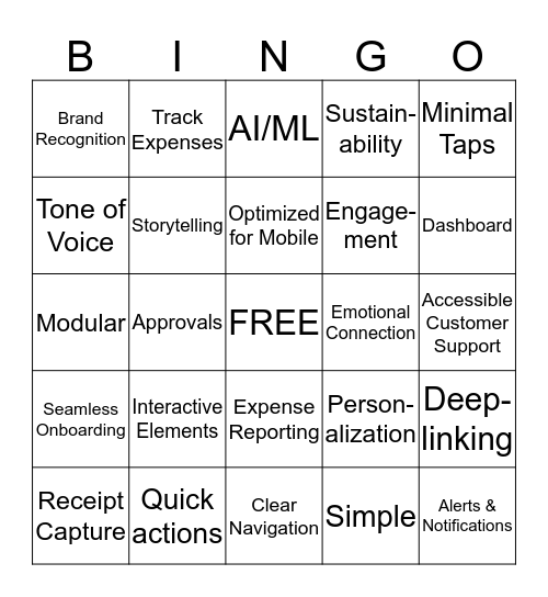 Amex Royale Bingo! Bingo Card